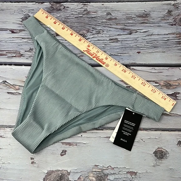 🆕NWT RVCA Salt Wash Mid Rise Medium Coverage Bikini Bottom Size Large - Picture 6 of 10